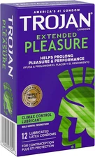 Trojan Extended Pleasure Climax Control Extended Pleasure Condoms, 12 Count