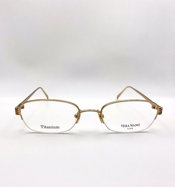Gafas semi-sin montura vintage Vera Wang Luxe titanio oro amarillo años 2000 | Nuevas de Lote Antiguo Foto 3 de 4