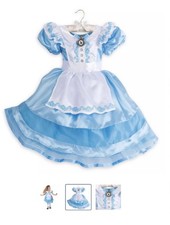 DISNEY STORE costume dress Alice In Wonderland Sz 9/10 Halloween