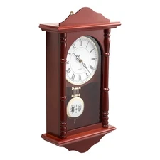 Grandfather Clock Vintage Pendulum Wall Clock 18 in with Quartz Movement