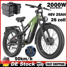 Dual Motor 2000W E-Mountainbike 48V 25Ah Herren Elektrofahrrad Ölbremse …