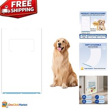 Heavy-Duty 1 Pack Dog Door Flap for XL Doors, Clear Design  Easy Installation