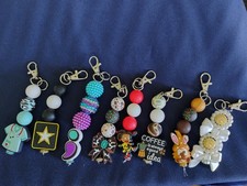 Multicolor Animal Acrylic Beaded Keychains Lot with Trigger Clip Charms