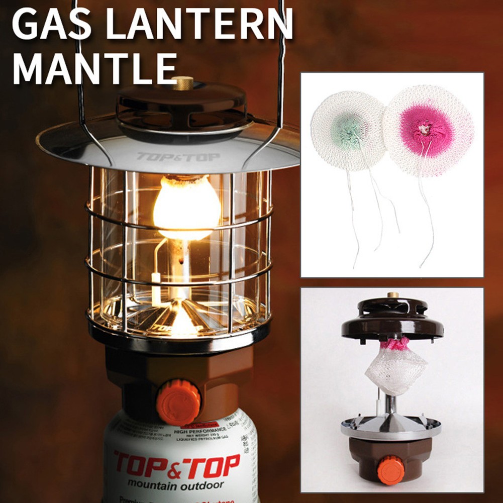 50 Pieces Double Head Outdoor Camping Gas Lamp Pressure Lantern Mantles  Kit