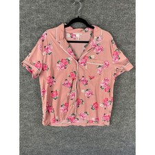 Coquette Victoria's Secret Floral Pajama Sleep Shirt Medium Pink Cotton