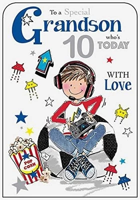JONNY JAVELIN Grandson 10th Birthday Card