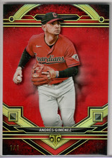 Andres Gimenez 2024 Topps Triple Threads Ruby 1/1 Red - Cleveland Guardians