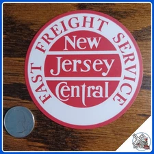 New Jersey Central Fast Freight Service laminated die-cut vinyl sticker