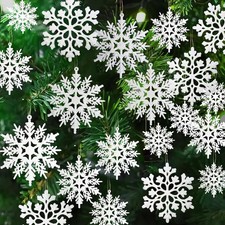 Snowflake Ornaments Glitter Plastic