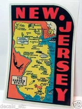 New Jersey Vintage Style Travel Decal / Vinyl Sticker,Luggage Label