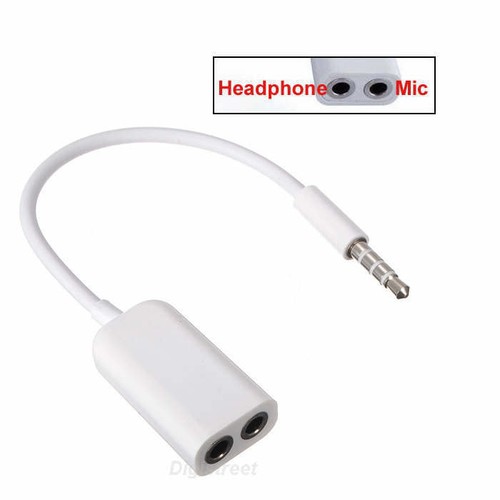 3.5mm Jack AUX Auxiliary Headphone/Microphone/Mic Audio Y-Splitter Adapter Cable