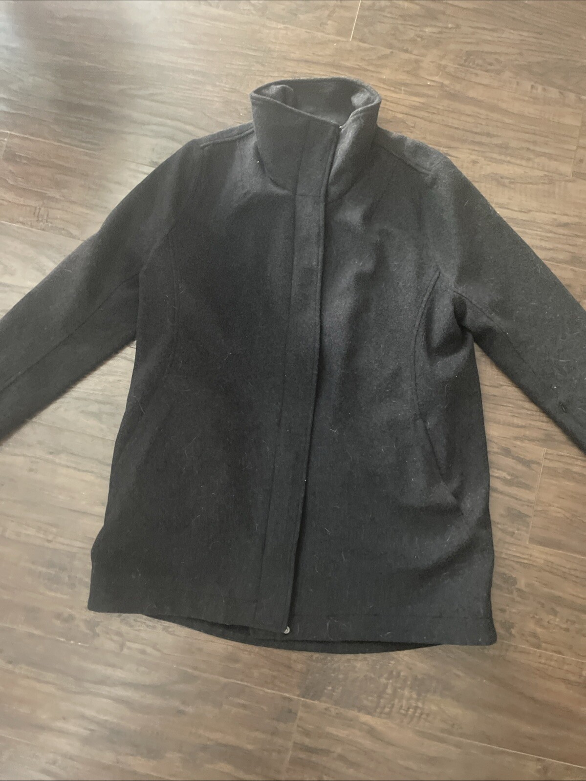 Pendleton Large Black Wool Overcoat Multicolor Li… - image 1