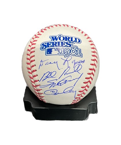 THE INFIELD LOPES, CEY, GARVEY, RUSSELL SIGNED 1981 WORLD SERIES BASEBALL BAS - Picture 2 of 4