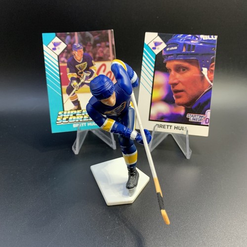 Alineación inicial 1993 - Brett Hull con tarjeta - St. Louis Blues (figura suelta) - Imagen 2 de 5