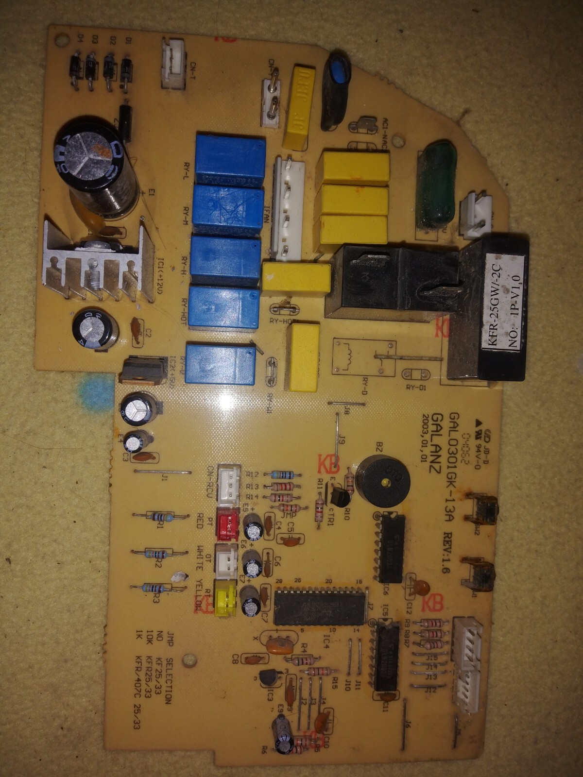 Repuestos: Placa Base aire acondicionado GAL0301 GK - 13A REV: 1.6 GALANZ