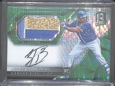 2018 Panini Spectra Green Prizm Rookie Patch Autograph #17 Jorge Bonafacio 5/5