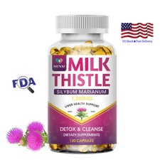 Milk Thistle Silymarin 1200MG Capsules Dandelion Root Extract Liver Health