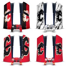 NHL CALGARY FLAMES VINYL SKIN DECAL FOR SONY PS5 PRO DIGITAL EDITION BUNDLE