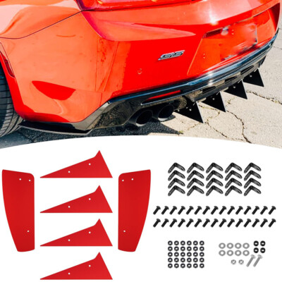 For Chevrolet Chevy Camaro SS ZL1 Rear Diffuser Shark Fins Bumper Lip Splitter