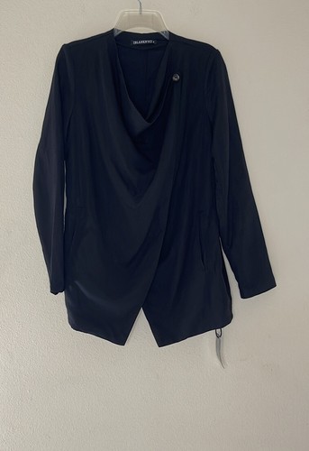 Chaqueta negra Blank NYC Cloud Nine Drape Lyocell para mujer talla S nueva con etiquetas - Imagen 3 de 8
