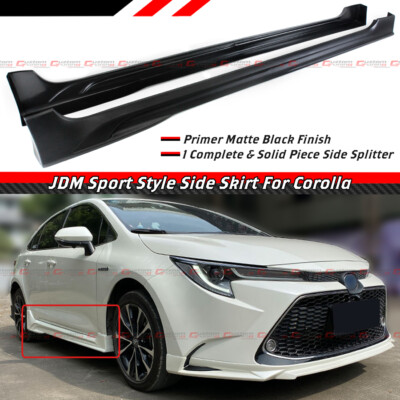FOR 2020-2026 TOYOTA COROLLA 4DR SEDAN JDM MATT BLACK SIDE SKIRT EXTENSION PANEL