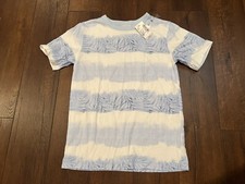 The Childrens Place Boys Size Small 5/6 Blue Striped Hawaiian T-Shirt NEW