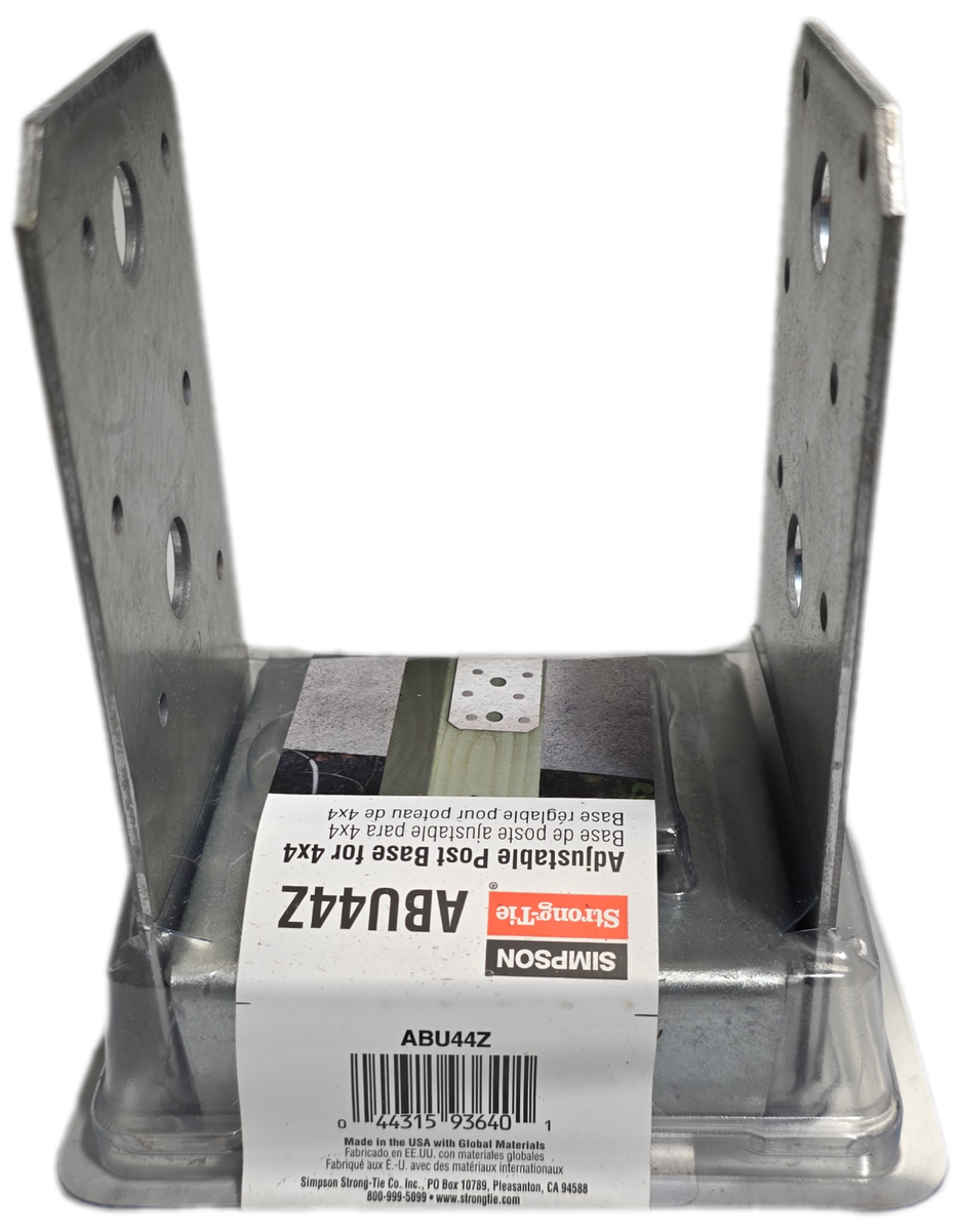 Sas Simpson Strong-Tie ABU44Z 4 x 4 Adjustable Post Base ZMAX
