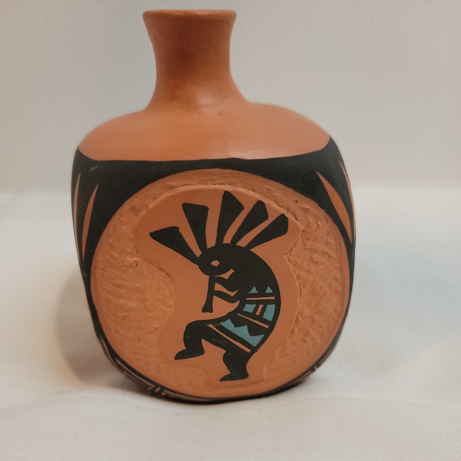 Vintage Signed Native  Dancer Acoma Pottery T.P. Torivio 5.5"x3.5"