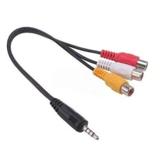 3.5mm Mini AV Male to 3RCA Female M/F Audio Video Cable Stereo Jack Adapter Cord