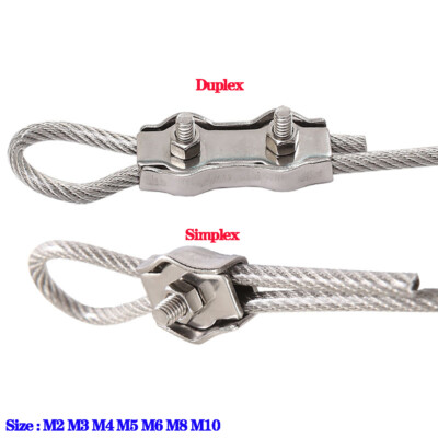 Simplex / Duplex Egg Shape Wire Grips Clamp Clips Rope Cable A2 Stainless Steel