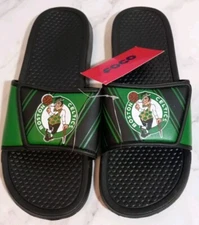 FOCO Men's NBA Logo Boston Celtics Slide On Sandals Size 7/8 NWT