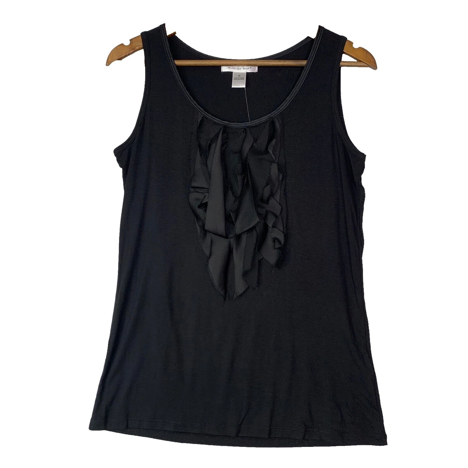 Blusas Preto Elastano August Silk para mulheres