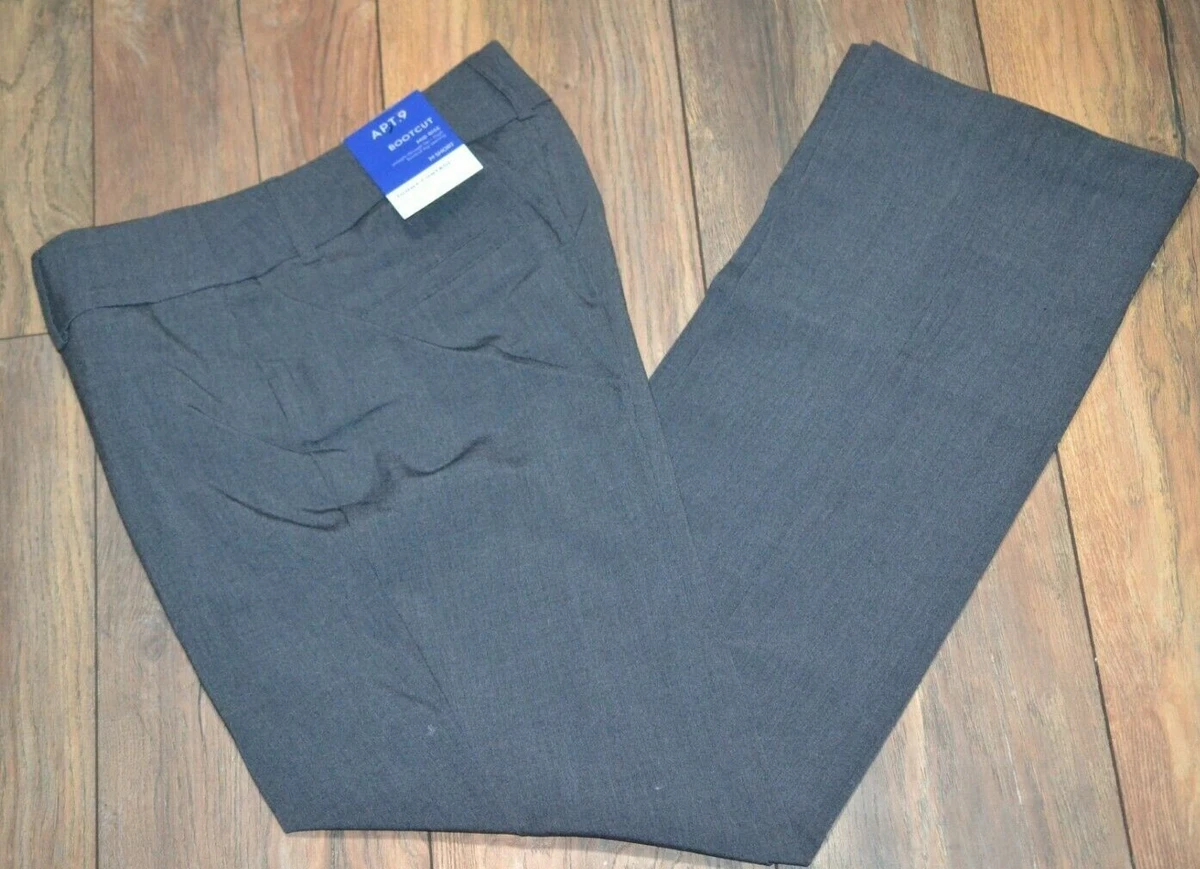 Apt 9 Pull On Straight Leg Bootcut Pants Tummy Control Easy Care