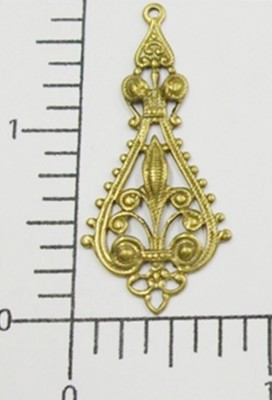 27663         2 Pc. Brass Oxidized Filigree Dangle Jewelry Finding
