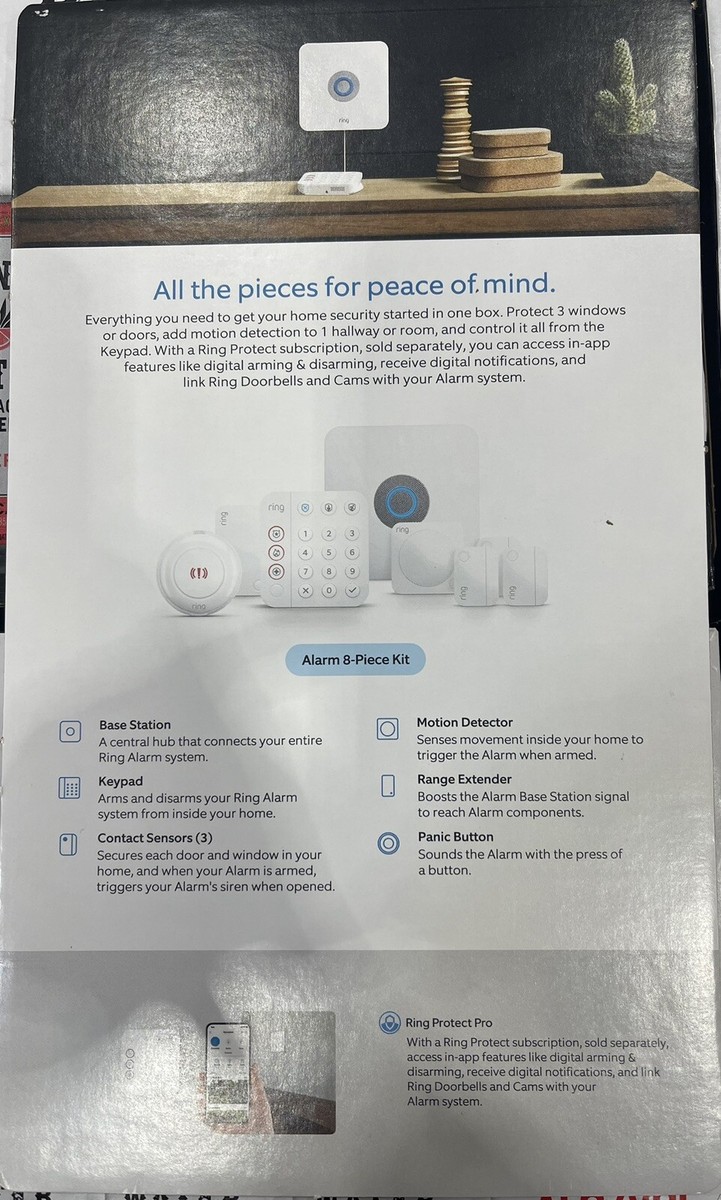 Ring Alarm 8-piece Home Security Kit (Gen 2) Panic Motion