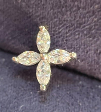 10k White Gold 4 Marquis Diamond-like Earring