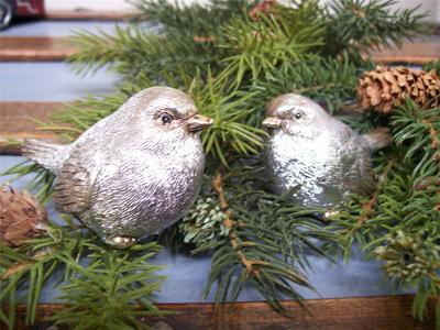 RAZ Imports~7.5/" WINTER SNOW BIRDS~Set 2~White//Christmas~Ornament//Tree//Wreath