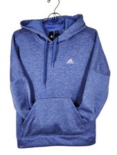 ADIDAS Womens Blue Hoodie Hooded Climawarm Sweatshirt Top Sz Small S