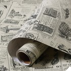 1-10M Vintage Newspaper Contact Paper Self Adhesive Livingroom Wall Sticker Deco