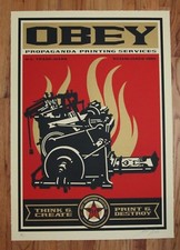 Shepard Fairey PRINT & DESTROY 2009 Retro Series Large Format Screen Print OBEY