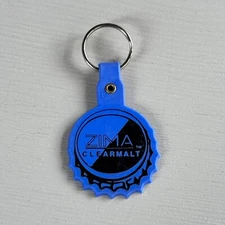 Vintage ZIMA Clearmalt Alcoholic Beverage Beer Advertising Keychain Blue