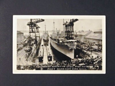 Vintage postcard of the ammunition ships Pyro and Nitro (U.S. Navy) (P ...