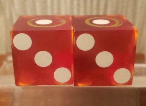Harrah's Hotel Casino Lake Tahoe Pair Dice - Matching Serial #129 No Drill Holes - Picture 3 of 6