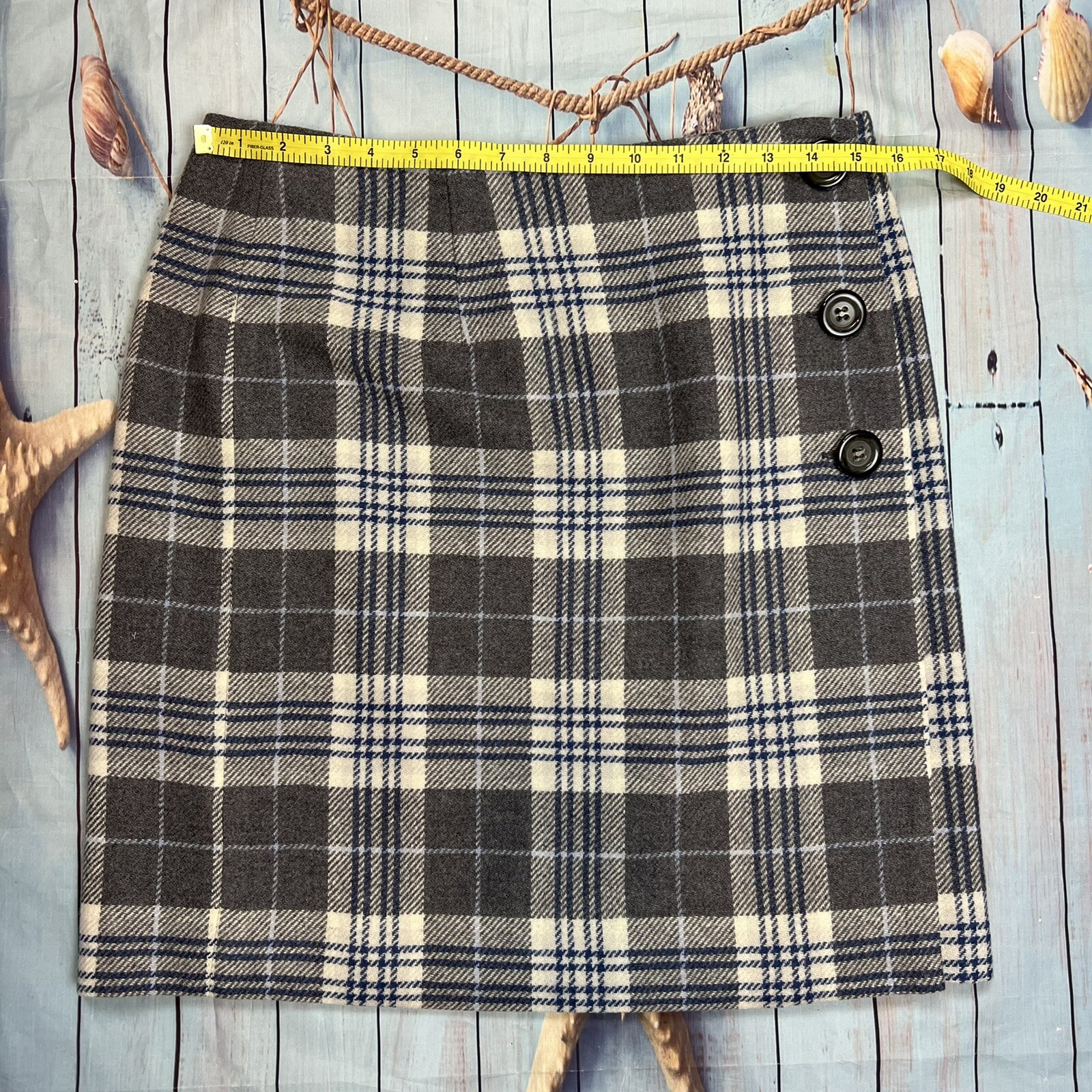 Pendleton 100% Wool Side Button Wrap Skirt Lined … - image 7