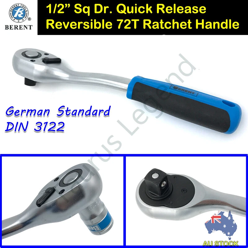 1/2 Inch Drive Ratchet Handle 72T Reversible Quick Release Wrench Spanner German