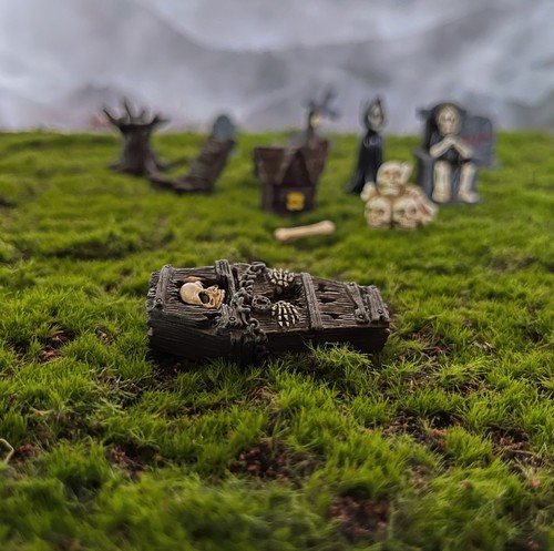 2 piezas Esqueleto Escala HO/OO Cementerio Miniaturas Casa Embrujada Escena de Terror Modelo - Imagen 7 de 38