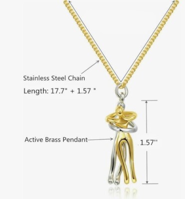 Hug Necklace for couples, Unity Necklaces for him and her collar de abrazo Pack1