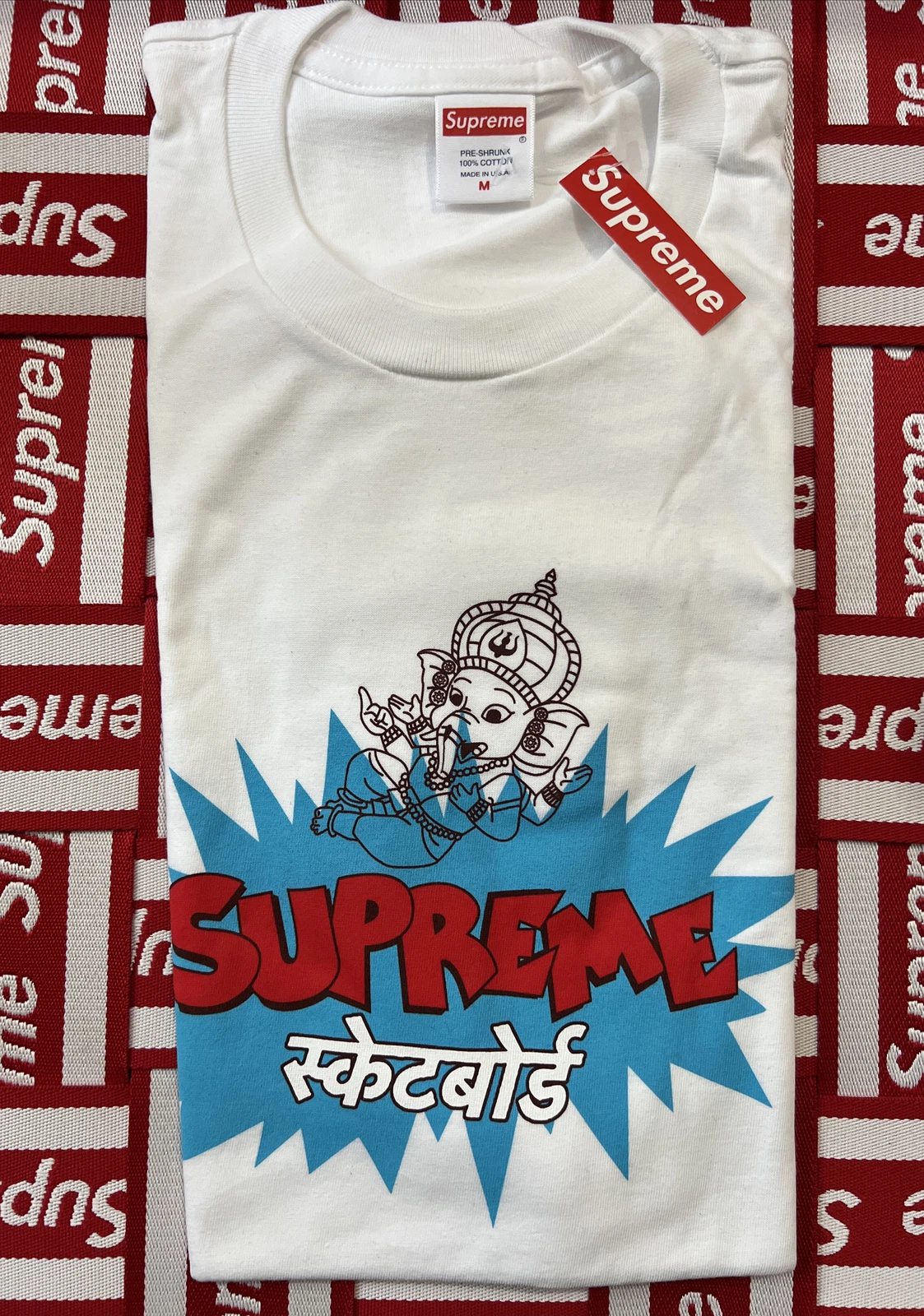 T shirt Supreme Ganesha !!! Blanc !!!!Taille moyenne !!!! NEUF AVEC ÉTIQUETTES !!!SS18 !!!!Super Rare !!!!!
