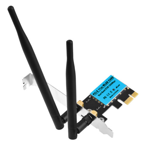 2.4G/5G Dual Band 1200Mbps PCI-E Wireless WiFi Card Network Adapter for Desktop - Picture 1 of 6