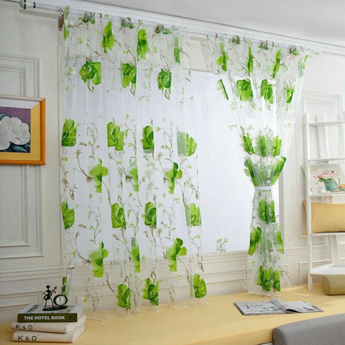 Floral Hall Door Sheer Voile Window Curtain Bathroom Tulle Curtain Modern Decor▫ - Picture 11 of 18